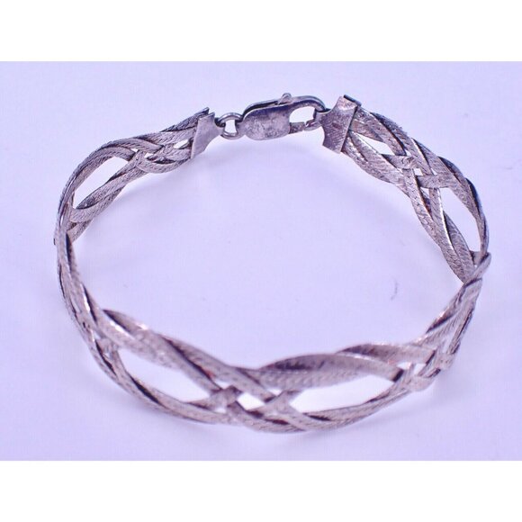 Vintage Sterling Milor 6 Layer Twisted Braided Weave Bracelet - Picture 1 of 3